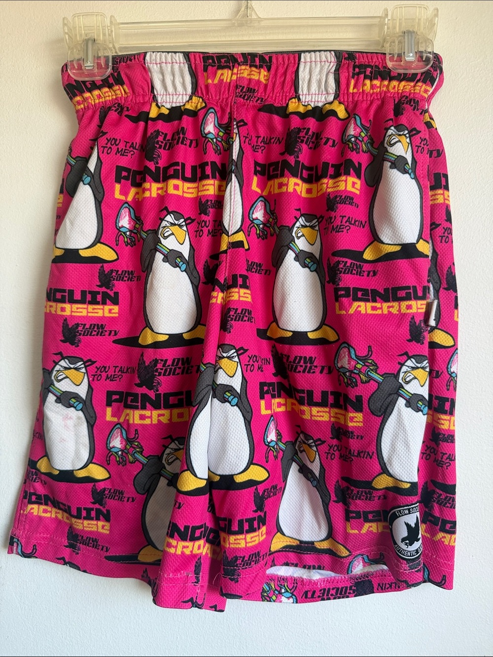 Flow Society Penguin Lacrosse Shorts Youth Medium Pink LAX